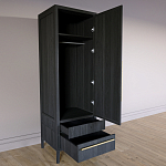 Узкий Шкаф Primo с 2 выдвижными ящиками Черный дуб варинант исполнения - 7 | Loft Concept в Казани