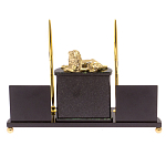 Настольный канцелярский набор из нефрита с декором в виде льва Golden Lion варинант исполнения - 3 | Loft Concept в Казани