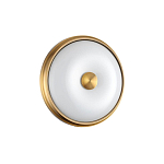 Бра круглое с матовым стеклянным плафоном и металлической окантовкой Soft Halo варинант исполнения - 3 | Loft Concept в Казани