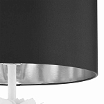 Торшер с декором в виде белого цветка магнолии на каркасе и черным абажуром White Magnolia варинант исполнения - 3 | Loft Concept в Казани