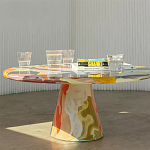 Дизайнерский журнальный стол с цветным орнаментом Unyly варинант исполнения - 2 | Loft Concept в Казани