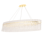 Люстра подвесная овальная с рельефными стеклянными панелями и золотым металлическим каркасом Textured Glass Chandelier варинант исполнения - 1 | Loft Concept в Казани