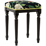 Банкетка из натурального бука черная с изображением птиц и цветов Blooming Birds2 варинант исполнения - 3 | Loft Concept в Казани