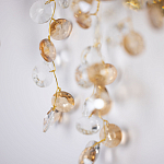 Бра золотого цвета с ветвями и прозрачными хрустальнымих подвесками Droplet Chandelier варинант исполнения - 5 | Loft Concept в Казани