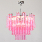 Элитная Люстра Textured Glass Pink Chandelier Ярко Розовое стекло варинант исполнения - 3 | Loft Concept в Казани