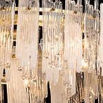 Люстра круглая с прозрачными стержнями разной длины Textured Glass Chandelier варинант исполнения - 5 | Loft Concept в Казани