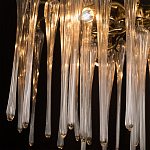 Люстра подвесная круглая в виде ветвей деревьев бронзового цвета с прозрачными подвесками-каплями Droplet Chandelier варинант исполнения - 6 | Loft Concept в Казани