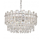 Круглая люстра с хрустальными подвесками на серебряном каркасе Gorgeous Crystal Light варинант исполнения - 10 | Loft Concept в Казани