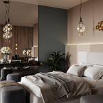 Подвесной светильник черного цвета с прозрачным стеклянным плафоном и золотистой центральной вставкой Virelia  варинант исполнения - 3 | Loft Concept в Казани