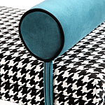 Банкетка Banquette PIED DE POULE с принтом гусиная лапка и синими подлокотниками  варинант исполнения - 3 | Loft Concept в Казани