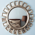 Зеркало-солнце в серебряной раме Silver Sun варинант исполнения - 1 | Loft Concept в Казани