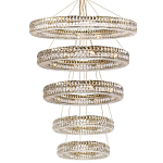 Многоярусная Люстра Elizabeth Золото Вертикальная композиция из пяти хрустальных светильников варинант исполнения - 1 | Loft Concept в Казани