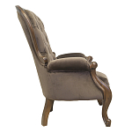Кресло с мягкой обивкой из коричневого велюра на 4-х деревянных ножках Evelyn Classical Armchair варинант исполнения - 1 | Loft Concept в Казани