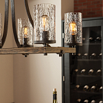 Люстра подвесная с восемью прозрачными стеклянными цилиндрическими плафонами в стиле лофт Feiss варинант исполнения - 8 | Loft Concept в Казани