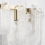 Бра с металлическим основанием золотого цвета и хрустальными подвесками Textured Glass варинант исполнения - 6 | Loft Concept в Казани