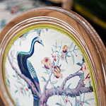 Стул из массива бука с изображением птиц и цветов Beige Green Chinoiserie Garden Chair варинант исполнения - 4 | Loft Concept в Казани