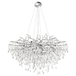 Люстра подвесная с прозрачными стеклянными подвесками в форме капель Диаметр 100 см Droplet Chandelier варинант исполнения - 14 | Loft Concept в Казани