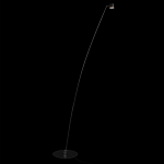 Торшер с изогнутой черной металлической стойкой и цилиндрическим плафоном Davide Groppi варинант исполнения - 2 | Loft Concept в Казани