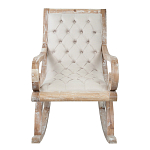 Кресло-качалка с мягкой обивкой из льна Ella Armchair beige варинант исполнения - 1 | Loft Concept в Казани