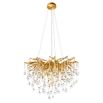 Люстра подвесная с прозрачными стеклянными подвесками в форме капель Диаметр 60 см Droplet Chandelier варинант исполнения - 2 | Loft Concept в Казани