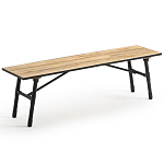 Скамья с сиденьем из массива акации Damon Industrial Wooden Bench варинант исполнения - 1 | Loft Concept в Казани
