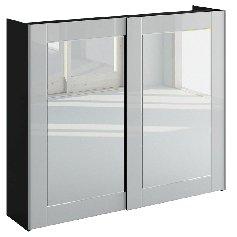 Шкаф-купе White Crystal Черный Белый Зеркало в Казани | Loft Concept 