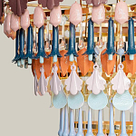 Люстра круглая с декором из разноцветных элементов в виде листьев Changing Seasons варинант исполнения - 8 | Loft Concept в Казани