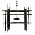 Люстра черная квадратной остроконечной формы Black Square варинант исполнения - 3 | Loft Concept в Казани