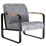 Кресло серый велюр с жесткими подлокотниками на полозьях Ashton варинант исполнения - 1 | Loft Concept в Казани