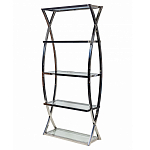 Металлический стеллаж со стеклянными полками Molecule варинант исполнения - 1 | Loft Concept в Казани