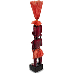 Деревянная декоративная статуэтка Asmat Red Straw Headdress Statuette Red варинант исполнения - 2 | Loft Concept в Казани