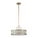 Подвесной светильник цвета латунь с белым матовым плафоном с геометрическим рисунком Feiss варинант исполнения - 2 | Loft Concept в Казани