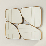 Зеркало в ассиметричной раме золотистого цвета Chaotic варинант исполнения - 3 | Loft Concept в Казани
