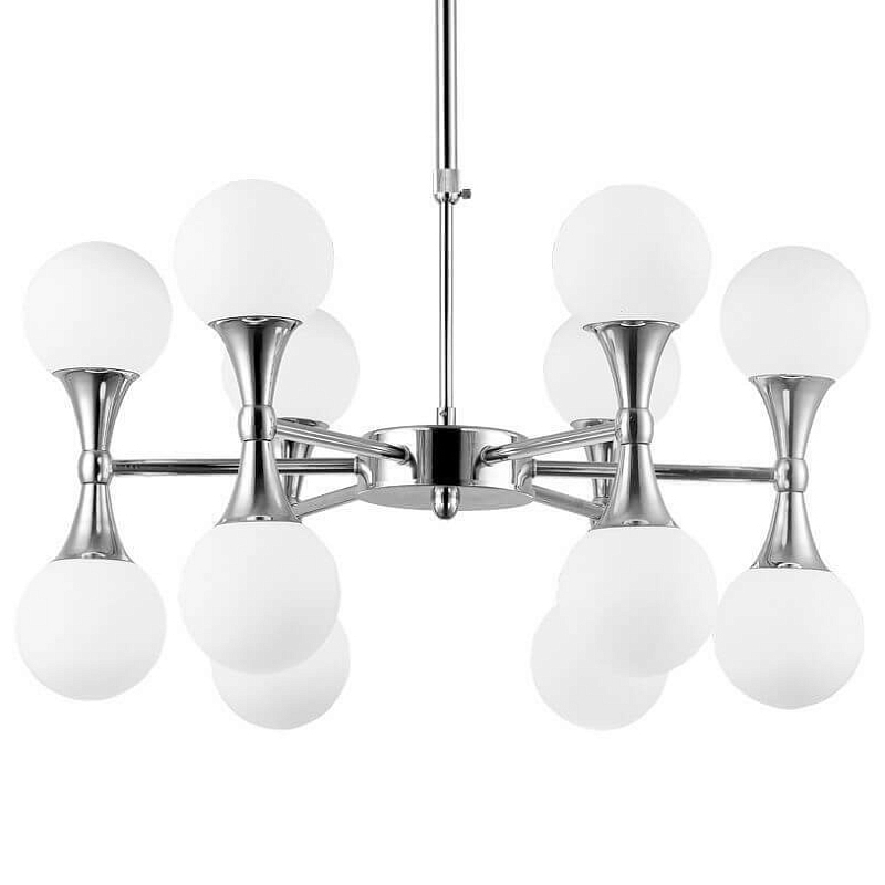 Люстра Ball Valley Chandelier Chromium 12 Белый Хром Люстра Ball Valley Chandelier Chromium 12 Белый Хром в Казани | Loft Concept