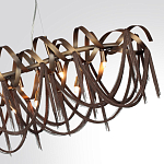 Люстра подвесная линейная с переплетенными металлическими лентами и цепочками Atlantis Chain варинант исполнения - 5 | Loft Concept в Казани