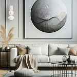 Подвесной светильник белого цвета с тремя геометрическими плафонами Alora Mood варинант исполнения - 7 | Loft Concept в Казани