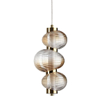 Подвесной светильник с 3-мя рифлеными стеклянными шарами Marcelh Light варинант исполнения - 1 | Loft Concept в Казани