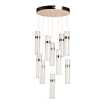 Люстра каскадная с прозрачными цилиндрическими плафонами Jenae Glass Tube Lighting варинант исполнения - 2 | Loft Concept в Казани