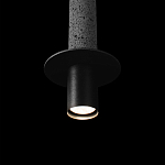 Подвесной светильник с узким цилиндрическим плафоном и черным металлическим декором Concrete Pipe варинант исполнения - 7 | Loft Concept в Казани