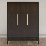 Большой Шкаф Primo Темный орех с 3 дверьми и 3 выдвижными ящиками варинант исполнения - 1 | Loft Concept в Казани