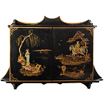 Винтажная полка в Китайском стиле c ручной росписью Chinese Shelf Black варинант исполнения - 1 | Loft Concept в Казани