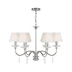 Люстра цвета никель с прозрачными стеклянными подвесками в форме капель Elstead Lighting варинант исполнения - 2 | Loft Concept в Казани