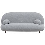 Двухместный диван с мягкой обивкой из ткани серый на деревянных ножках Michael Sofa Grey варинант исполнения - 1 | Loft Concept в Казани