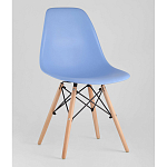 Пластиковый стул на ножках из массива бука Eames Blue варинант исполнения - 1 | Loft Concept в Казани