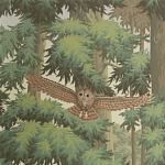 Обои ручная роспись Redwoods Sequoia colourway on Aurore scenic paper варинант исполнения - 2 | Loft Concept в Казани