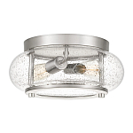 Потолочный светильник цвета никель с плафоном из прозрачного фактурного стекла Quoizel варинант исполнения - 1 | Loft Concept в Казани