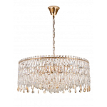 Люстра круглая с хрустальными подвесками на золотистом каркасе Roul Crystal Light варинант исполнения - 9 | Loft Concept в Казани
