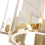 Люстра подвесная круглая с мраморными прямоугольными вставками и золотым основанием Диаметр 55 см Marble square Chandelier варинант исполнения - 3 | Loft Concept в Казани