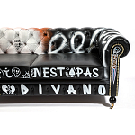 Диван Честерфильд граффити graffiti Orange Sofa натуральная кожа варинант исполнения - 9 | Loft Concept в Казани