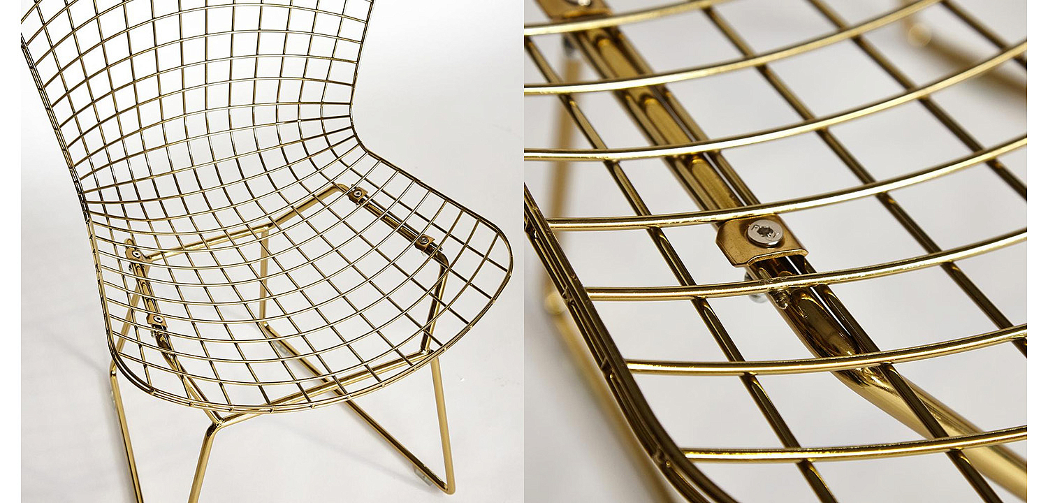 Стул Bertoia Side Chair gold - Loft-Concept в Казани